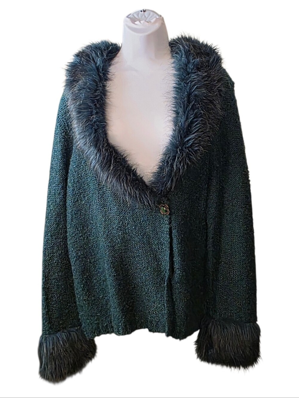 TIARA INTERNATIONAL Teal Sweater